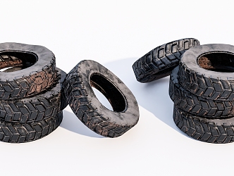 Modern tires Broken tires 3d model