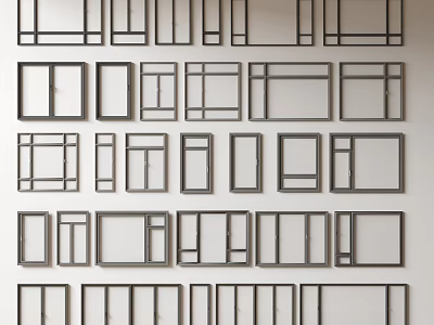 Various Modern Casement Window Designs With Different Frame Styles And Sizes For Home Installation 3d model