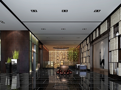 Hotel lobby partition wall model