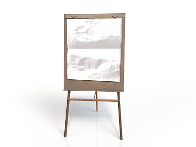 Wooden Easel Furniture With White Drawing Board And Tripod Stand 3d model