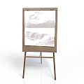 Wooden Easel Furniture With White Drawing Board And Tripod Stand