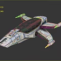 Advanced Aerospace Spaceship Design With Sleek Body And Thrusters For Cosmic Travel