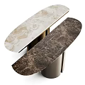 Modern Console Table With Marble Top And Metal Cylinder Legs Design