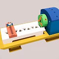 Industrial Equipment Mechanical Structure With Yellow Base White Frame And Colored Components