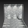 Marble Wall Components With Intricate Vein Patterns And Decorative Sphere 3d model