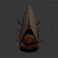 Detailed Brown And Black Beetle With Transparent Wings On White Background