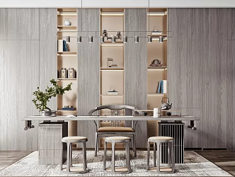 New Chinese Style Desk and Chair 3d model