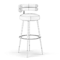Elegant Modern Bar Stools With Brown And Beige Velvet Curved Backrest And Metal Legs