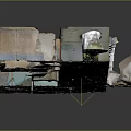 Abandoned Corridor With Peeling Paint Graffiti And Debris On Floor