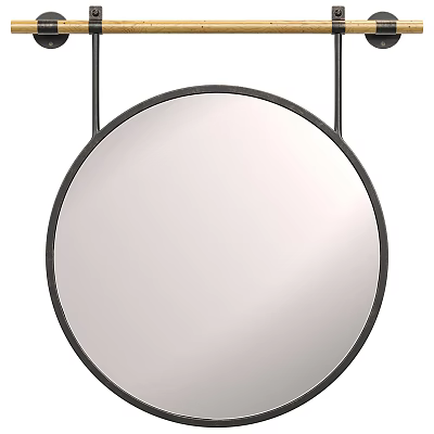 Round Wall Mounted Mirror With Black Frame For Modern Home Decor 3d model