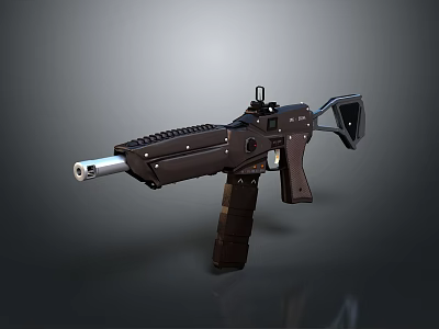 Modern Black Tactical Submachine Gun With Combat Design And Tactical Rail Barrel Grip Stock 3d model