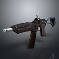Modern Black Tactical Submachine Gun With Combat Design And Tactical Rail Barrel Grip Stock
