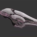 Futuristic Sleek Pistol With White And Green Mechanical Design And Glossy Metallic Surface