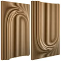 Wooden Wall Paneling with Curved Wavy Lines Modern Decorative Texture for Interior Home Design
