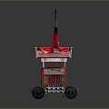 Ancient Traditional Carriage With Red Roof Decorative Elements And Black Wheels