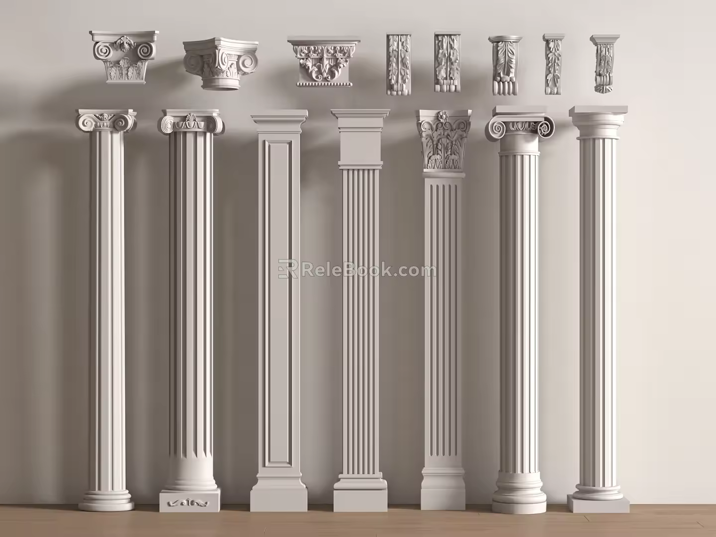 Gypsum member of column stigma 3d model