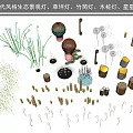 Modern Style Eco Outdoor Landscape Lights Including Lawn Bamboo Tube Wooden Stake And Star Designs