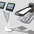 Modern Fitness Equipment Featuring Standing Smart Screens and FitnessPro15 Treadmill with Digital Displays
