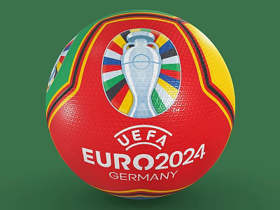 Official UEFA EURO 2024 Germany Football with Colorful Logo and Design 3d model
