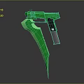 Green Futuristic Weapon Design With Long Sharp Blade And Sleek Handle 3d model