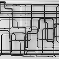 Industrial Black Pipes System With Complex Interconnected Layout And Structure