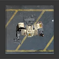 3D Robot Model With White Green Brown Body Mechanical Arms And Blue Platform Yellow Lines