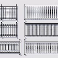 Various Metal Fence Designs With Ornate Patterns And Vertical Bars 3d model
