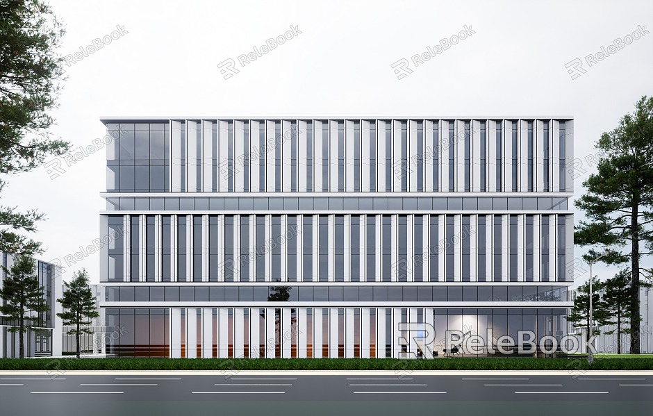 Modern Industrial Factory Building Multi-storey Factory Building Modern Factory Building Square Factory Building Multi-storey Office model