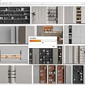 Bookcase Bookshelf Study Cabinet Decorative Cabinet Study Background Wall 3d model