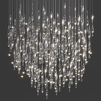Modern crystal chandelier 3d model