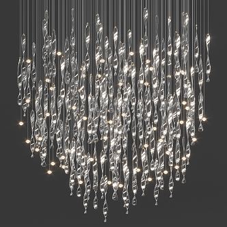 Modern crystal chandelier 3d model