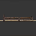 Ornate Curved Architectural Structure With Decorative Railings And Stone Paved Surface