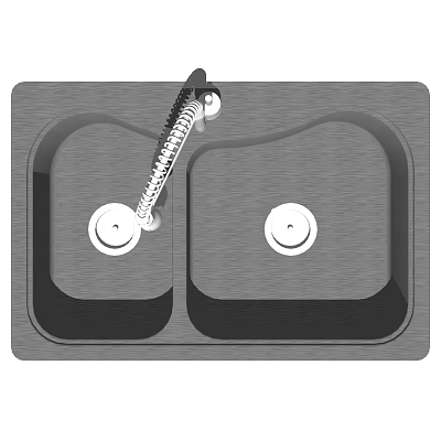 Modern dish washing basin sink 3d model