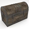 Vintage Wooden Chest With Metal Straps And Rustic Wood Texture Design