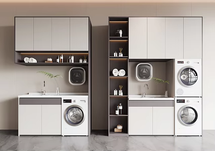 Modern washing machine cabinet washing machine 3d model