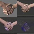 Handshake Close-up with Binding 3d model