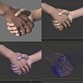 Handshake Handshake Close-up with Binding 3d model