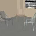 Modern Transparent Leisure Chairs In Bright Room With Window And Sleek Design