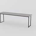 Modern Minimalist Rectangular Coffee Table With Gray Top And Black Metal Frame 3d model
