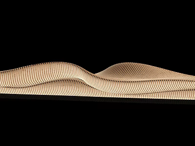 Wavy Public Chair With Striped Texture And Modern Design For Public Spaces 3d model