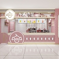 Water Bar Bar Coffee Shop Water Bar Area Milk Tea Shop Shopping Mall Shop Mini Bar Water Cup Light Box 3d model