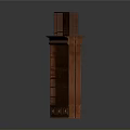 Set of Brown Wooden Bookshelves With Three Tall And One Short Storage Units