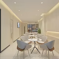 Dental Clinic Interior With Dental Chair Wooden Cabinets And Marble Walls