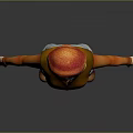 Game and Movie Character Wearing Orange Long Sleeve Shirt Yellow Vest Blue Jeans Brown Boots