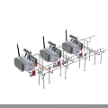 Industrial Plant Electrical Power System With Transformers Cabling And Support Structures 3d model