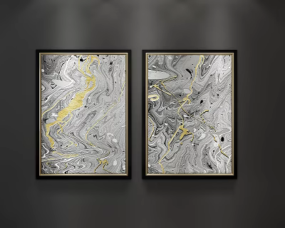 Modern abstract painting decorative hanging painting 3d model