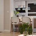 Modern Living And Dining Room Interior With Chandelier Sofa Coffee Table And Plants