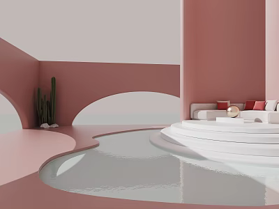 Modern Courtyard Outdoor 3d model