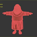 Cartoon Elderly Man in Brown Robe With White Beard Arms Outstretched Against Dark Background