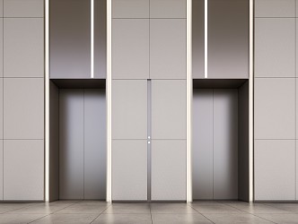 modern elevator hall 3d model